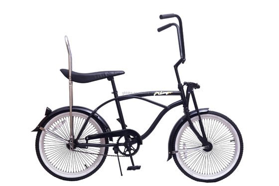 14KGS Cores pretas Sport Beach Cruiser Bike Lowrider Bike com sela de couro
