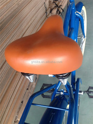 Bicicleta de cruzeiro de praia masculina de 26 polegadas com porta traseira e aço de estrutura dura de velocidade única