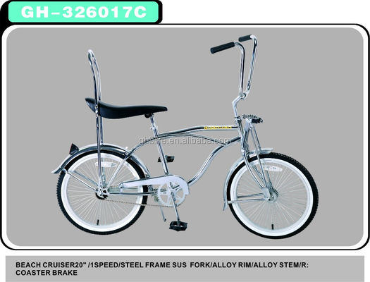 20 polegadas de pintura cromada certificada CE lowrider bicicleta de cruzeiro de praia com sela de banana