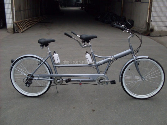 Shimano 7 Speed Tandem Bike 26&quot; Bicicleta de Tandem dobrável com estrutura de aço e dois assentos