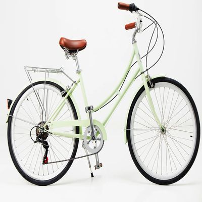 Double V Brake 6-7 Speed Vintage Retro Adult Ladies Comfort City Cruiser Bicicletas femininas com cesta dianteira