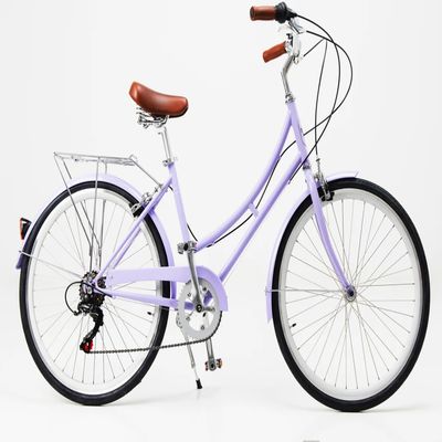 Double V Brake 6-7 Speed Vintage Retro Adult Ladies Comfort City Cruiser Bicicletas femininas com cesta dianteira