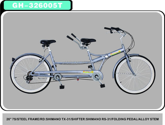 FD ShimanoTY-18 e RD ShimanoTY-18 Derailleur 26 polegadas bicicleta tandem para dois pilotos