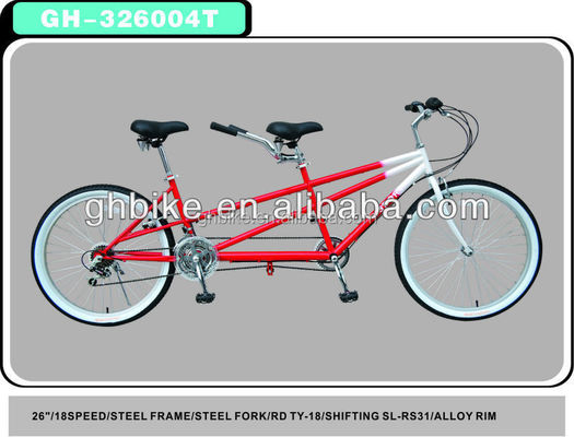FD ShimanoTY-18 e RD ShimanoTY-18 Derailleur 26 polegadas bicicleta tandem para dois pilotos