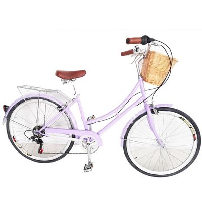 KMC Chain 26 polegadas Europa OEM CE Shimano 7 velocidades Mulheres Lady City Bicicleta 1,8m comprimento