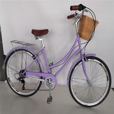 KMC Chain 26 polegadas Europa OEM CE Shimano 7 velocidades Mulheres Lady City Bicicleta 1,8m comprimento
