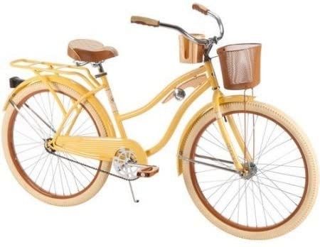 Pedal comum de 26&quot; Bicicleta de cruzeiro feminina com borda de alumínio e cor amarela-banana