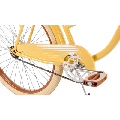 Pedal comum de 26&quot; Bicicleta de cruzeiro feminina com borda de alumínio e cor amarela-banana