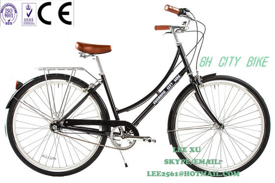 1.8m comprimento CE Europa OEM logotipo Hi-Ten Frame de aço Single Speed City Bikes para mulheres 26 polegadas