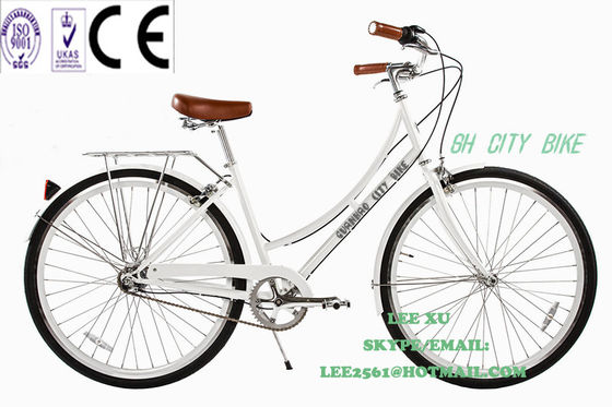 1.8m comprimento CE Europa OEM logotipo Hi-Ten Frame de aço Single Speed City Bikes para mulheres 26 polegadas