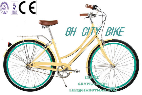 1.8m comprimento CE Europa OEM logotipo Hi-Ten Frame de aço Single Speed City Bikes para mulheres 26 polegadas