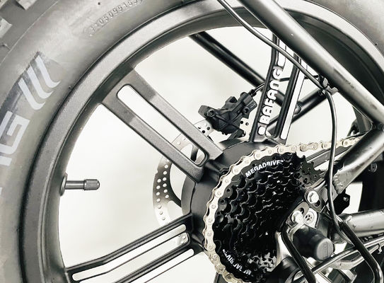 Crank de liga de 7 velocidades engrenagens de pneus gordos E-bike dobrável com bateria de lítio de 21A e motor de 750W