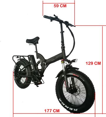 20*4" Motor do centro traseiro 48V 1000W 50KM/H 14AH Bateria de lítio Full Suspension Electric Folding Bike