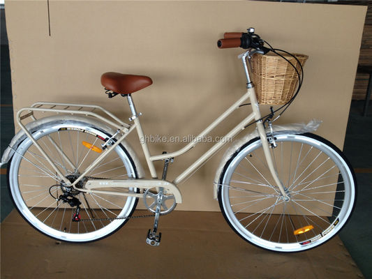 Cores azuis 7 velocidades Vintage Lady City Cruiser Bike Mulheres Retro Bikes para a vida na cidade