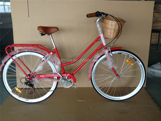 Cores azuis 7 velocidades Vintage Lady City Cruiser Bike Mulheres Retro Bikes para a vida na cidade