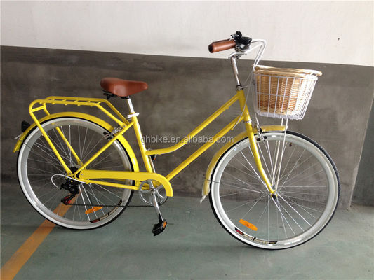 Cores azuis 7 velocidades Vintage Lady City Cruiser Bike Mulheres Retro Bikes para a vida na cidade