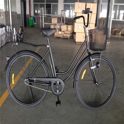 Acessível Cor preta de velocidade única 26 polegadas 28 polegadas Ladies City Bike com estrutura de aço