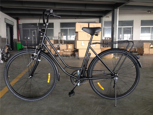 Acessível Cor preta de velocidade única 26 polegadas 28 polegadas Ladies City Bike com estrutura de aço
