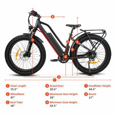 Tamanho da roda de 26" 48V 750W A2B CE UL2849 OEM EN15194 17AH Alumínio SNOW 4.0 Big Fat Tire Electric Hybrid Ebike