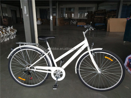 Bicicleta híbrida para adultos 700C 6 velocidades Lady City Cruiser Bicicleta com peso bruto de 17 kg