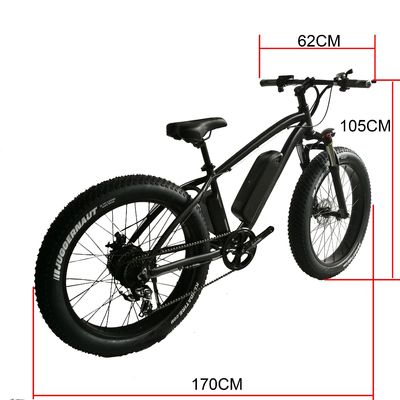 26&quot; 1000W 48V bateria de lítio 14AH pneu elétrico de gordura bicicleta de montanha com 7 velocidades