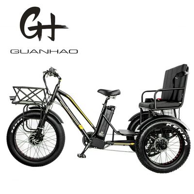 Tubos para baixo 48V 750W 17AH Bateria de lítio 45KM/H bafang Motor dianteiro triciclo elétrico de passageiros