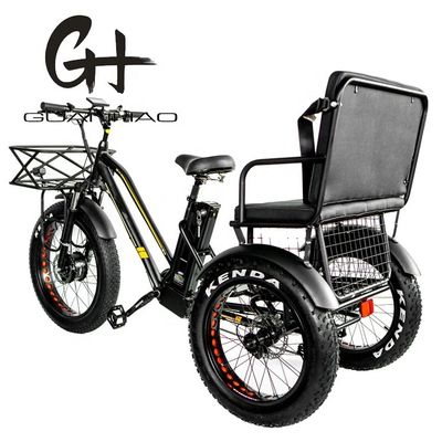 Tubos para baixo 48V 750W 17AH Bateria de lítio 45KM/H bafang Motor dianteiro triciclo elétrico de passageiros