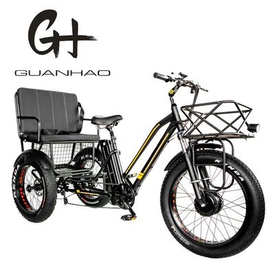 Tubos para baixo 48V 750W 17AH Bateria de lítio 45KM/H bafang Motor dianteiro triciclo elétrico de passageiros