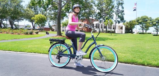 26&quot; 7S 48V 500W 14AH bateria de lítio disco travão eléctrico bicicleta de praia cruzeiro para mulheres