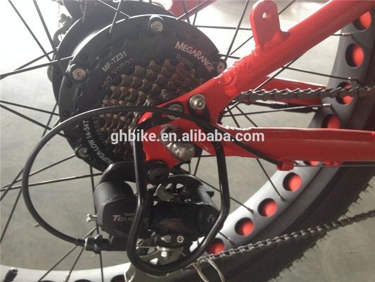 Quadro de liga de alumínio 26 polegadas 7 velocidades pneu de gordura bicicleta cruzeiro elétrico com bateria de lítio