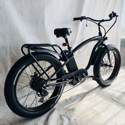26&quot; 1000W Bafang Motor traseiro Pneus gordos Cargo Elétrico Beach Cruiser Bike com bateria de lítio de 48V 21AH