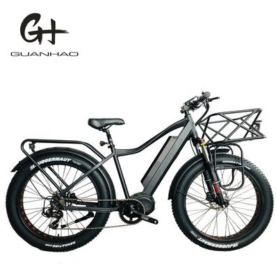 26x4.0 Inch Mountain Electric Fat Tire Bike com motor de mergulho de 1000W e portador dianteiro