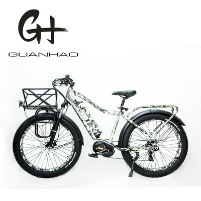 26x4.0 Inch Mountain Electric Fat Tire Bike com motor de mergulho de 1000W e portador dianteiro