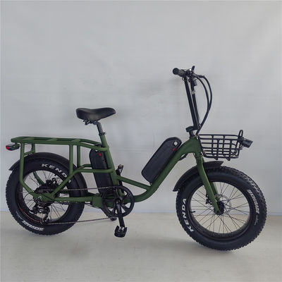 1000W 48V 34A Folding Frame Electric Cargo Bike com 20 polegadas de pneus gordos e porta traseira
