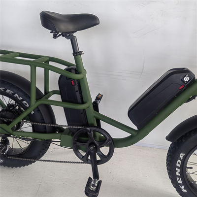1000W 48V 34A Folding Frame Electric Cargo Bike com 20 polegadas de pneus gordos e porta traseira