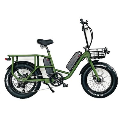 20&quot; 48V 34AH Bateria de lítio 1000W 50KM/H Alumínio Frame 7 velocidades Cargo Elétrico Dupla Bateria híbrida Fat Snow Pneus 4.0 Bicicleta