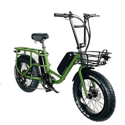 20&quot; 48V 34AH Bateria de lítio 1000W 50KM/H Alumínio Frame 7 velocidades Cargo Elétrico Dupla Bateria híbrida Fat Snow Pneus 4.0 Bicicleta
