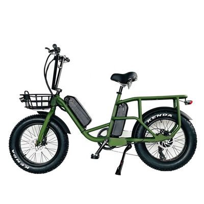 20&quot; 48V 34AH Bateria de lítio 1000W 50KM/H Alumínio Frame 7 velocidades Cargo Elétrico Dupla Bateria híbrida Fat Snow Pneus 4.0 Bicicleta