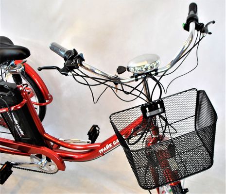 24&quot; Motor de eixo traseiro Estrutura de aço 7 velocidades 36V350W 35KM/H Triciclos elétricos unisex para adultos