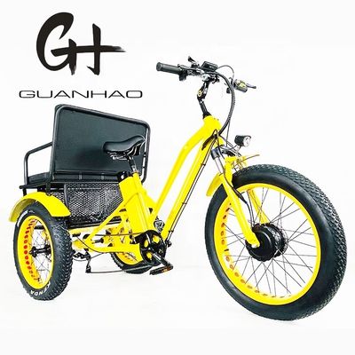 US Fat Tire Triciclo elétrico de passageiros com motor Bafang de 1000W e pedal de alumínio