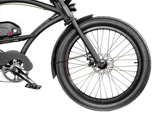 Bicicleta elétrica 24&quot;x3.0 Pneus 1000W 17AH Hi-Ten Frame de aço 50KM/H Shimano Speed Cruiser
