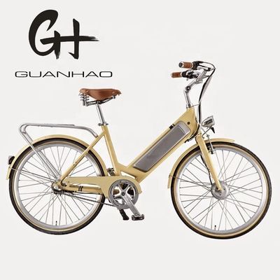 CE EN15194 Certificado Alumínio Step Thru 26 &quot;Smart Sensor City Bike Elétrico para Mulheres