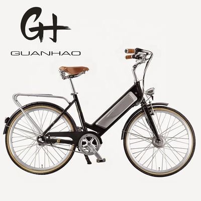 CE EN15194 Certificado Alumínio Step Thru 26 &quot;Smart Sensor City Bike Elétrico para Mulheres