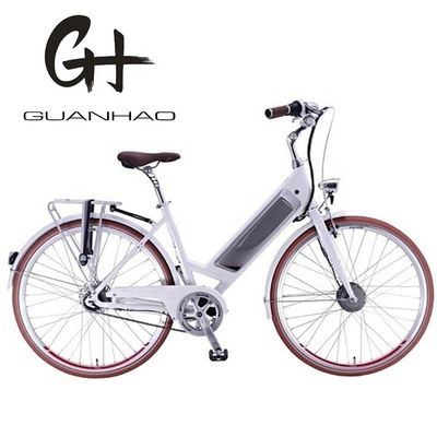 CE EN15194 Certificado Alumínio Step Thru 26 &quot;Smart Sensor City Bike Elétrico para Mulheres