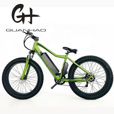 Sunrace 7 velocidades Derailleur 26 polegadas Fat pneu 500W Verde Cor Elétrica Mountain Snow E-Bike