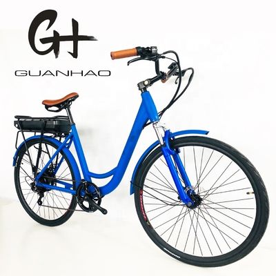 27.5 &quot; 48V 500W 14AH 45KM/H EN15194 CE Stock Lady City Electric Ebike com engrenagem traseira de 7 velocidades