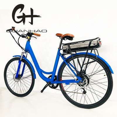 27.5 &quot; 48V 500W 14AH 45KM/H EN15194 CE Stock Lady City Electric Ebike com engrenagem traseira de 7 velocidades