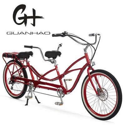 Velocidade máxima 30-50Km/h 500W 26&quot;*2.3 LCD Display Tandem Bike Elétrico para Duas Pessoas