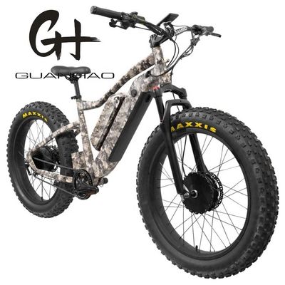 Motor Central 26 &quot;4,0 Fat Tire Adult Bike elétrico com bateria dupla 48V1000W X2WD CE