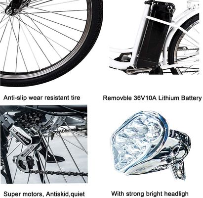 26 &quot;Tamanho de roda 6S 250W E-bike Electric Women City Bike Alimentado por bateria de lítio